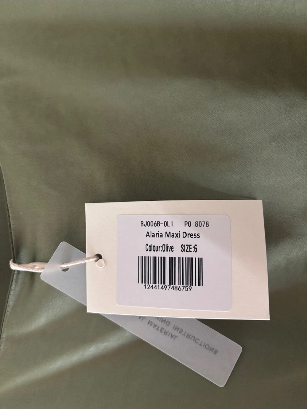 Olive Green Square-Neck Maxi Dress with Side Slit - Picture 3 of 5
